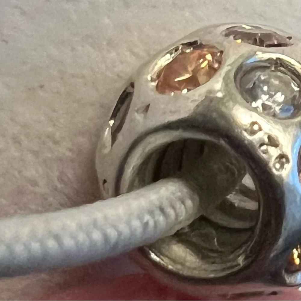 Chamilia Brown Disco Ball Swarovski Charm Bead.925 EUC #202